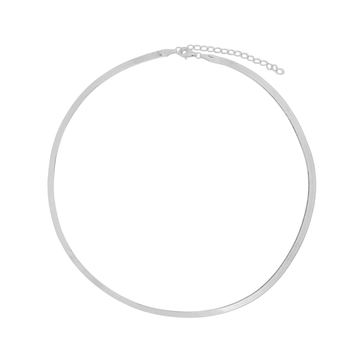 Herringbone Chain Necklace in Silver | RUNWAY SUPPLY